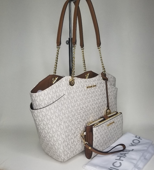 🔥 NWT MICHAEL KORS 2 SET DESIGNER Shoulder Purse Bag + Wristlet Matching - Picture 5 of 10